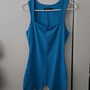 Blue Sleeveless One Piece Outfit
